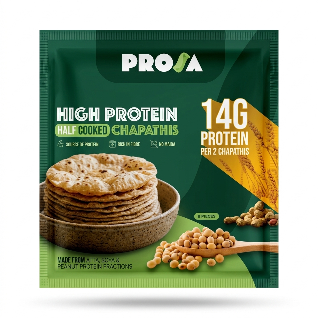 PROSA High Protein Chapathi — 7g protein per chapathi, 14g per 2 chapathis